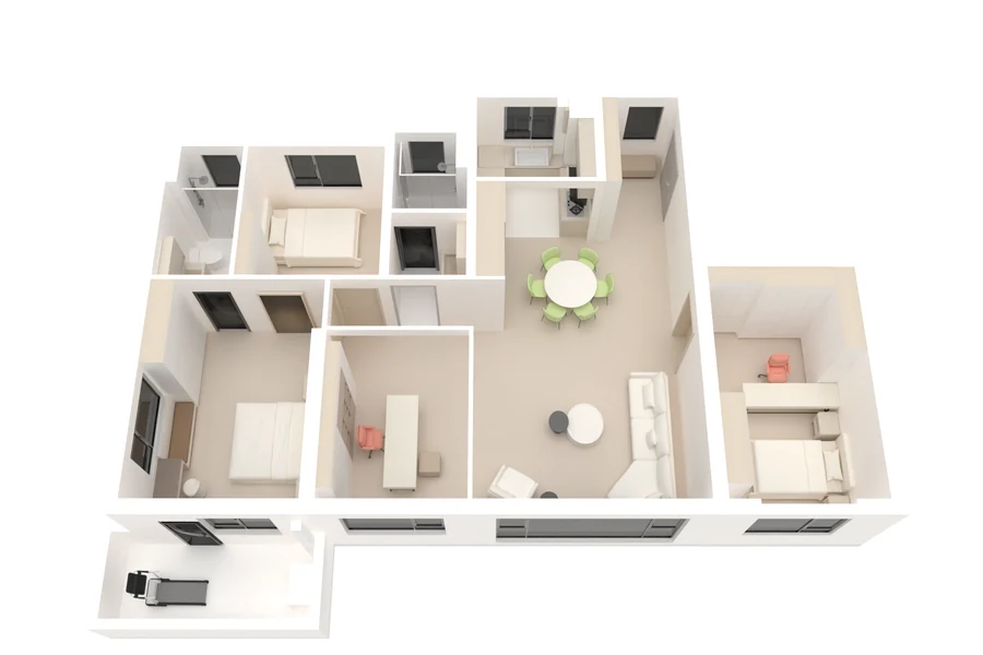 Top-down floorplan map for panorama viewpoints.